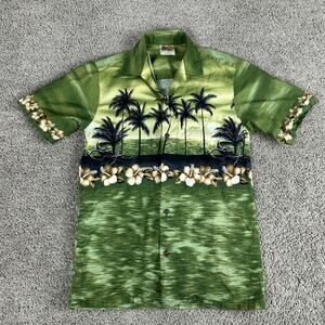 Winnie Fashion Shirt Mens Small Hawaiian Aloha Floral Palm Tree Button Up Casual